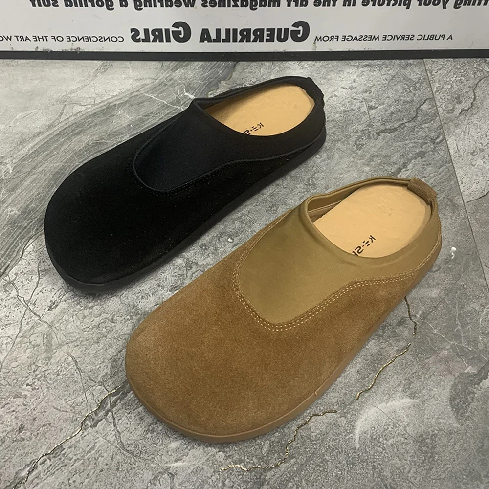 Careaymade-Genuine leather Fashion Women Slippers Mullers Plus Size Summer Casual Women Shoes Antislip Flat Sandals Half Slipper