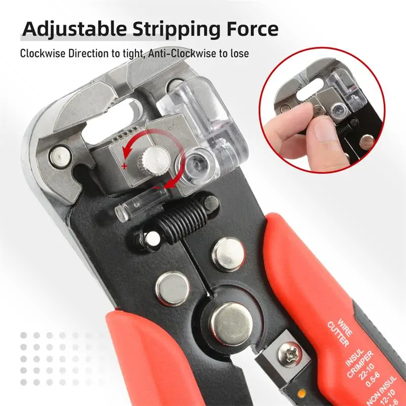 Multifunktionale automatische Abisolierzange AWG24-10 Kabelabisolierung AWG22-10 Kabelendverpressung Hochpräzises Handwerkzeug – Detail 6