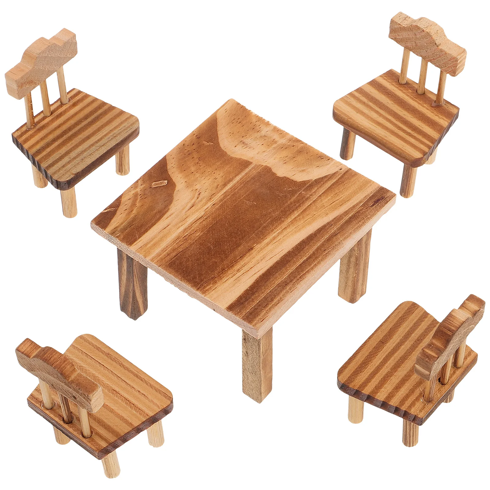 ミニ木製家具セットかわいいテーブルチェアデスク装飾用、教育ロールプレイおもちゃ、小さな家庭用家具、中国風