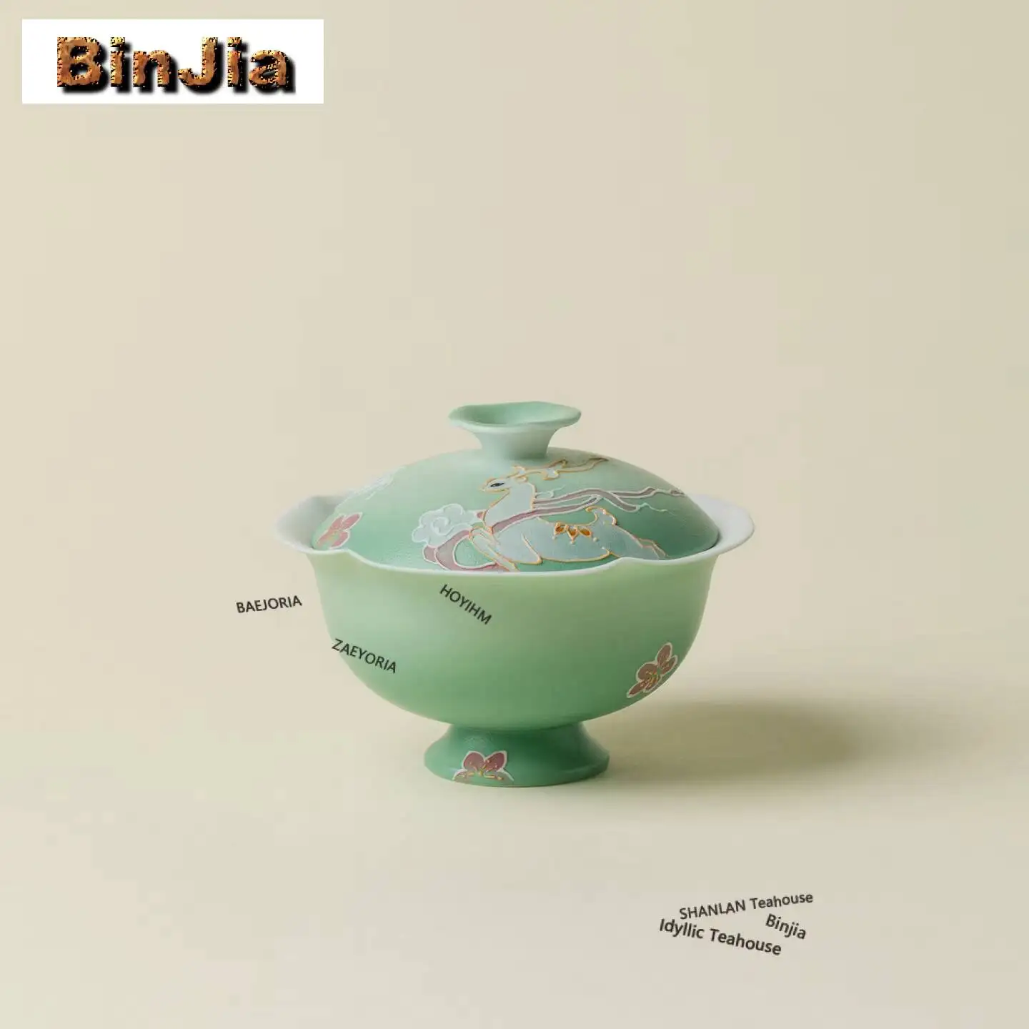 100ml Cloud Appear Deer Shadow Gaiwan Retro Tea Tureen Household Tea Bowl With Lid Kit Tea Brewing Cover Bowl Cha Decoration