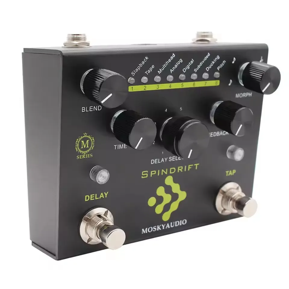Mosky Spindrift Digital Delay Pedal W/ Tap Tempo - 8 Delay Modes, True Bypass for Guitar/bass (High-Fidelity Circuitry)
