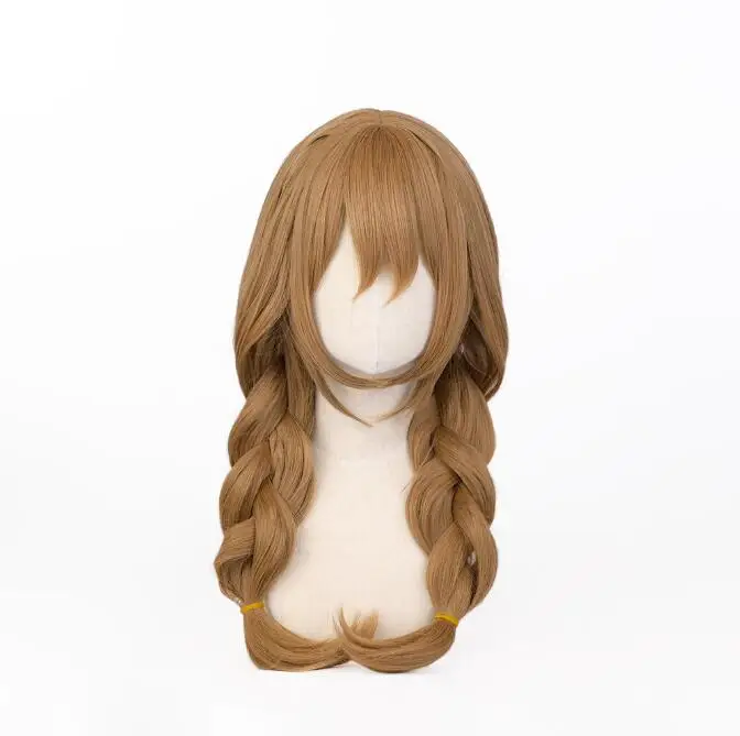 Lisa Cosplay Wig  New Skin Lisa 60cm Linen Brown Braided Wig Heat Resistant A Sobriquet Under Shade Wigs + Wig Cap