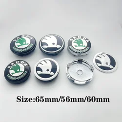 4pcs 55mm 65mm Car Original Wheel Center Covers Hub Caps Emblem Replacement Auto Modification Accessories for Skoda Badge Logo