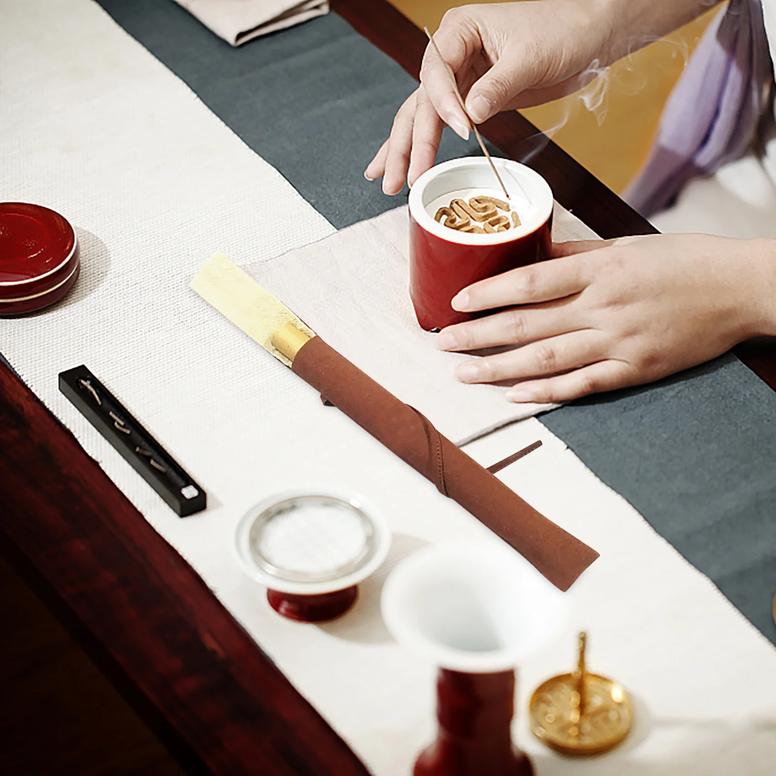 

3pcs Tube Bag Linen Cotton Pouch For Incense Stick Storage Holder Portable Practical Durable Incense Storage Container Pouch