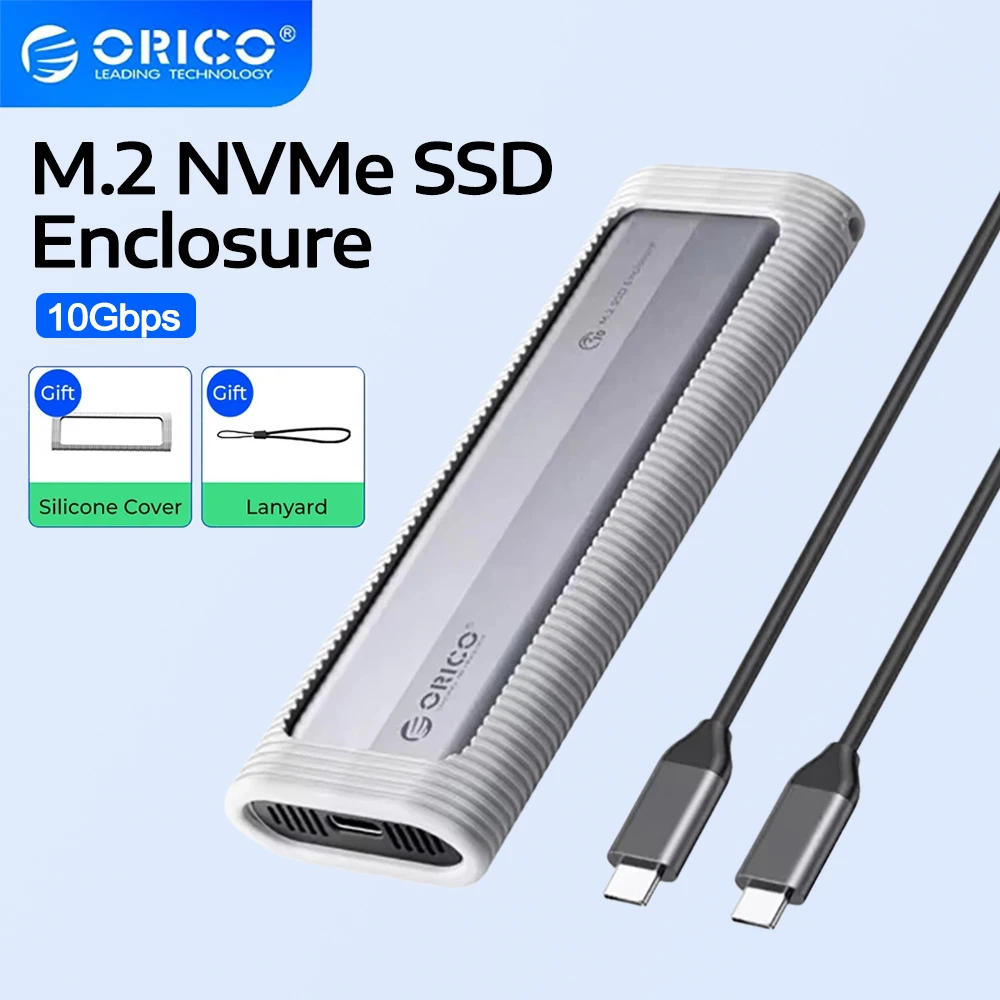 ORICO M.2 NVMe SSD Enclosure 10Gbps M.2 to USB Type C M2 NVME SSD Case Solid Metal External Hard Disk Case PC Laptop Phone SSD