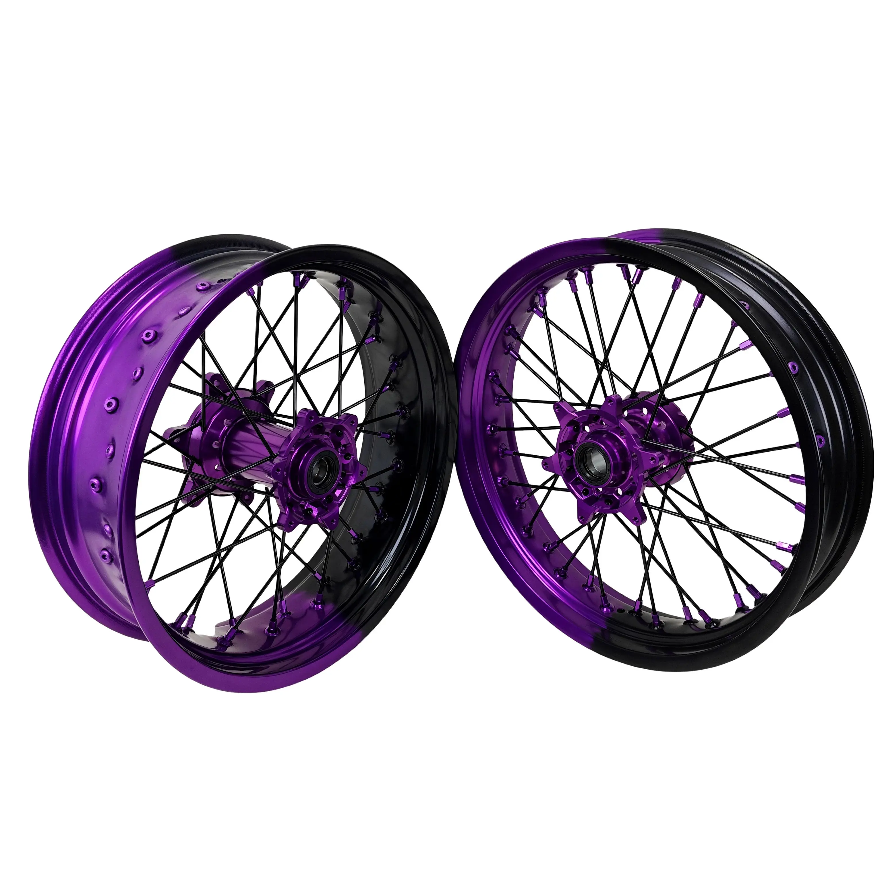 Supermoto Wheels Rims Fit EXC SXF 17 Inch Customized Color Wheels Rims and Hubs EXC SXF