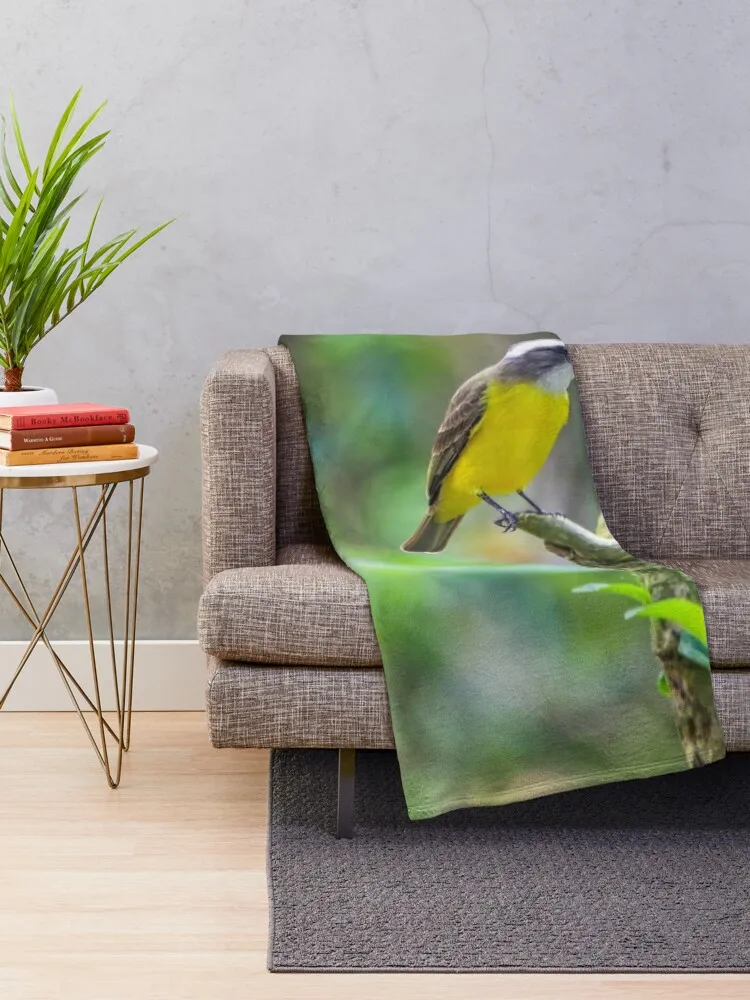 Golden Yellow Bird Perched Throw Blanket Bed covers heavy to sleep Tourist Luxury Designer Blankets