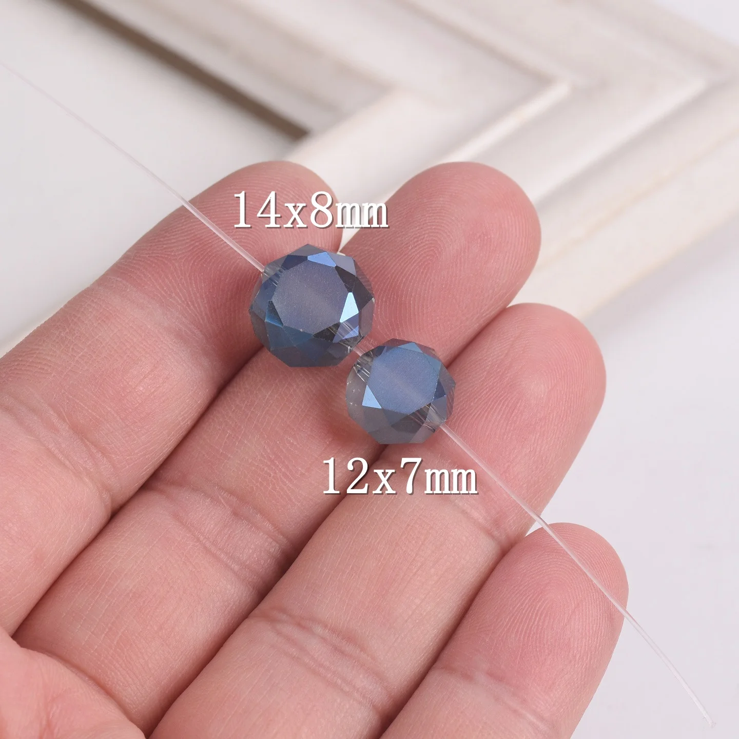 Cuentas redondas planas para fabricación de joyas, abalorios sueltos de cristal facetado de 12mm y 14mm para manualidades, 10 piezas