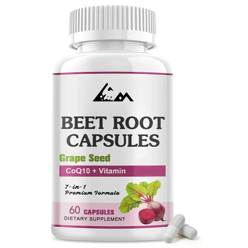 7-in-1 Sweet Cabbage Root, Containing Coenzyme Q10 and Grape Seed Extract, Supports Blood Pressure, Vegetarian, 60 Capsules