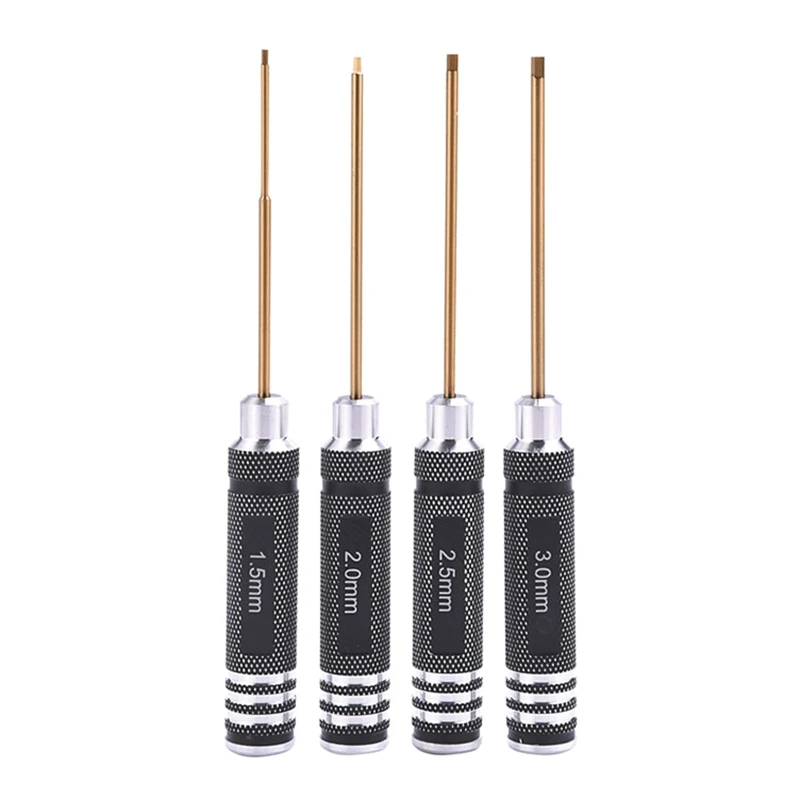 

4 Pcs/set 1.5mm 2.0mm 2.5mm 3.0mm Hex Screw Driver Set for Titanium Hexagon Screwdriver Wrench Tool Kit for Multi-Axis F