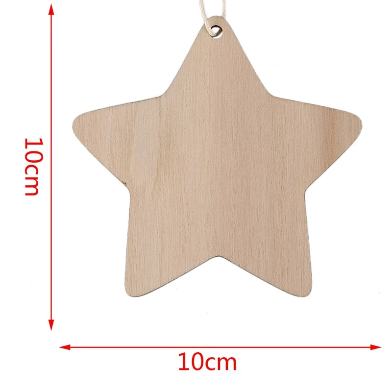 30 X Wooden Star Shapes, Plain Wood Craft Tags With Hole (10Cm)