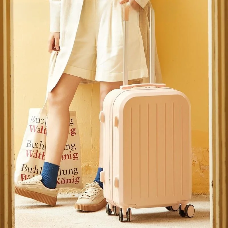 

High Aesthetic Carryon Suitcase Lightweight Password Lock Travel Bag for Students And Men 20 Inch 24 Inch Trendy Luggage
