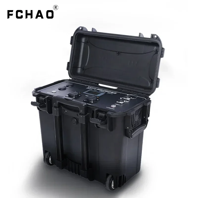 

Портативная солнечная электростанция FCHAO 3000 Вт, с питанием от солнечных панелей, для использования на улице, в кемпинге, дома, с выходами DC/AC, USB и функцией Power Bank