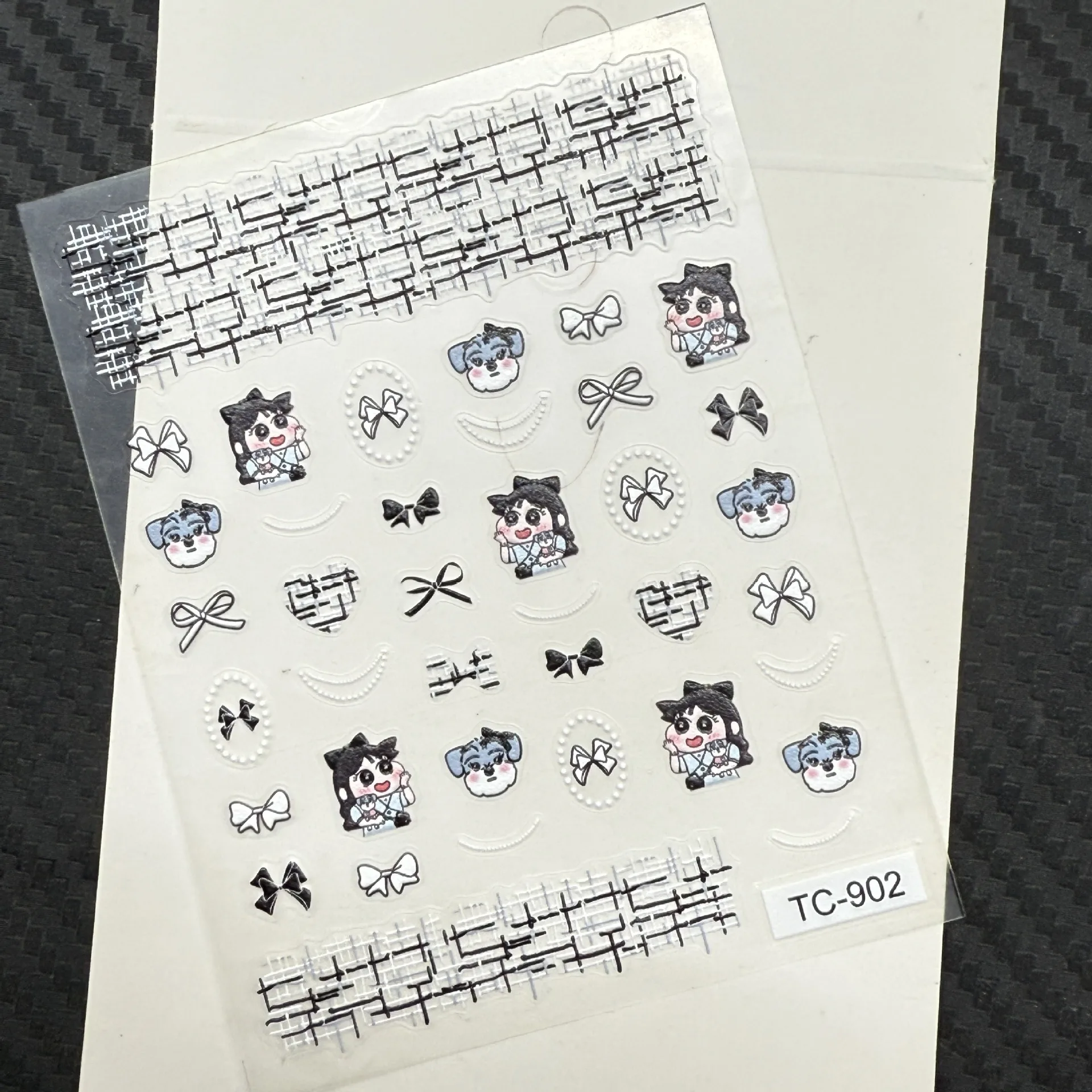 1PCS Relief 5D Japanese-style Nail Stickers Shin-chan Self-adhesive Nail Accessories Kawaii Sweet Cool Hot Girl Nail Charm