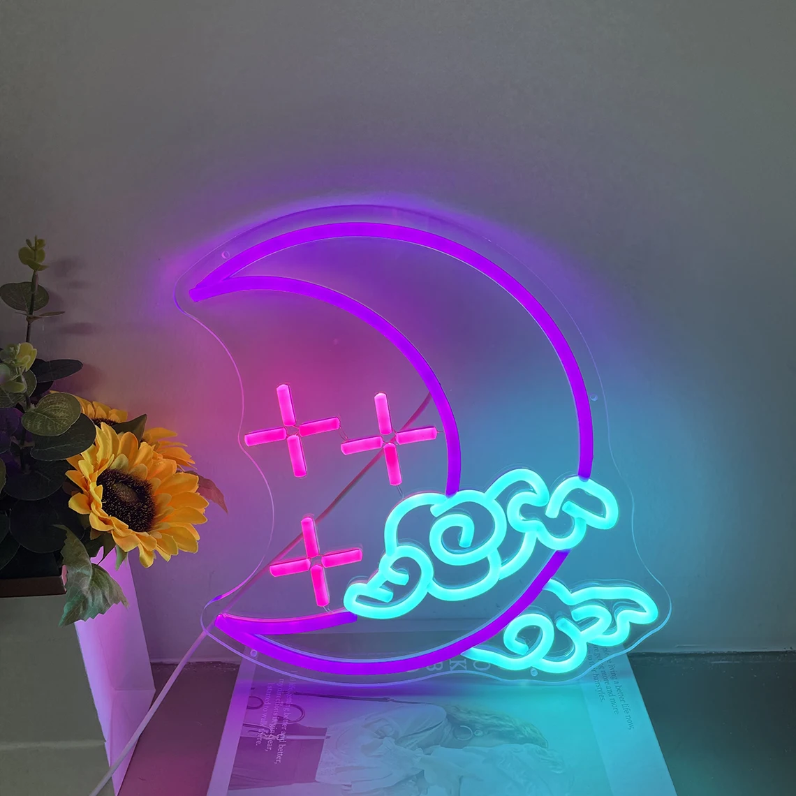 Moon Cloud Star Neon Sign Custom Neon Lights Sign for Home Club Wall Decor Personalized Gifts Artwork Wall Decoration