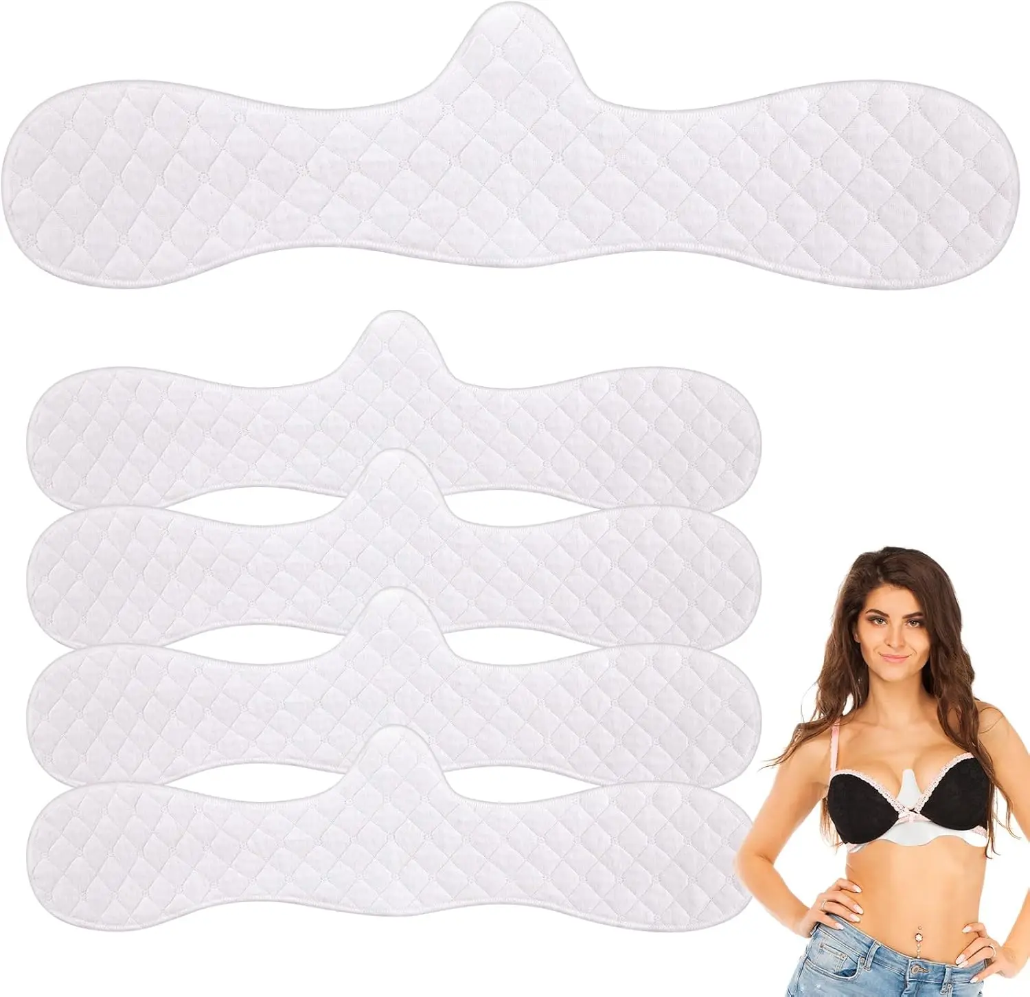 1/20 قطعة الصيف القطن امتصاص العرق أشرطة حمالات الصدر مستطيل تحت الثدي عرق الوسادة للنساء قابل للغسل البرازيلي منصات بطانات للتعرق #2