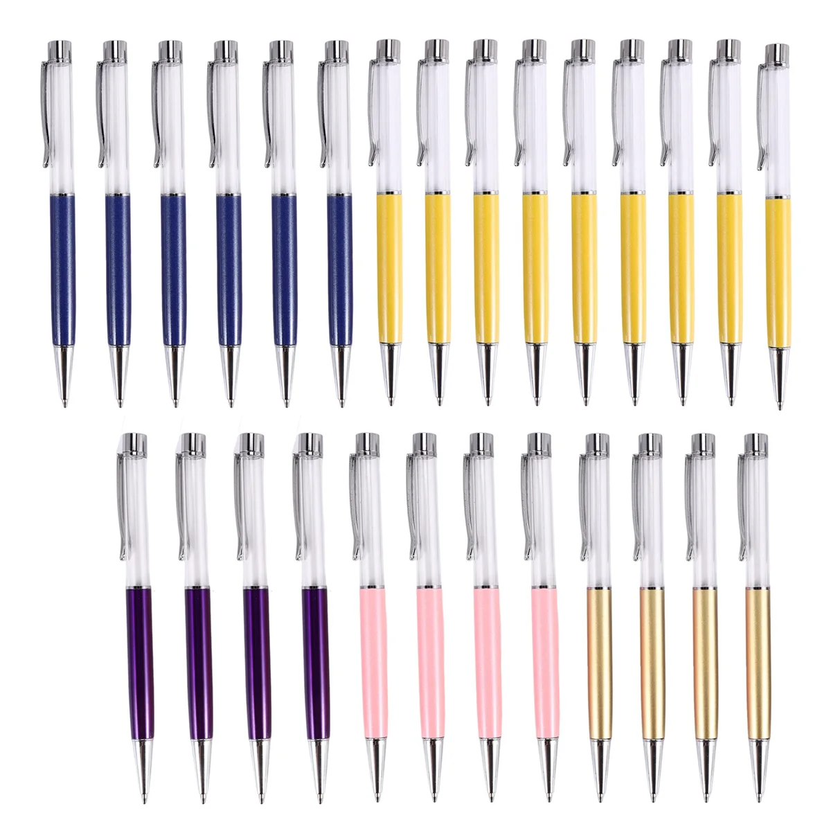 AS53-27 PACK Colorful Empty Tube Floating DIY Pens Ballpoint Pens, Building Your Favorite Liquid Sand Pens