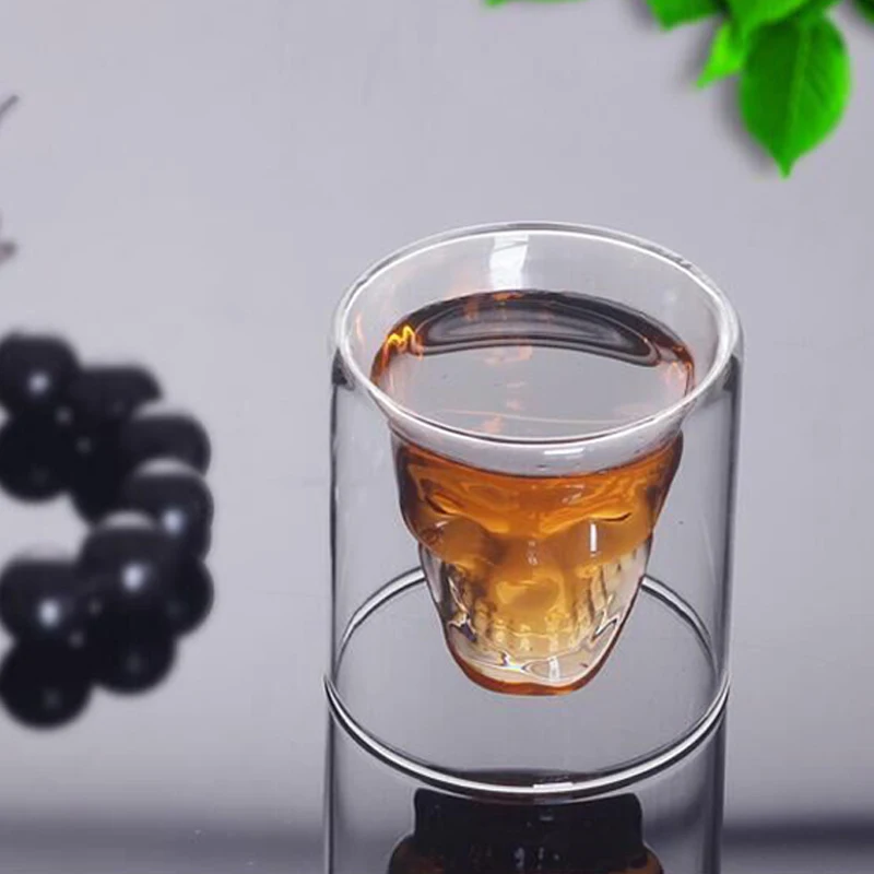 Vaso transparente de doble capa para cóctel, vaso para whisky, cerveza, bebidas, café, 25ml