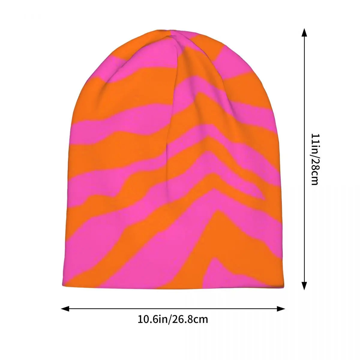 Pink And Orange Zebra Stripes Men Women Adult Beanies Caps Knitted Bonnet Hat Warm Hip Hop Autumn Winter Outdoor Skullies Hats