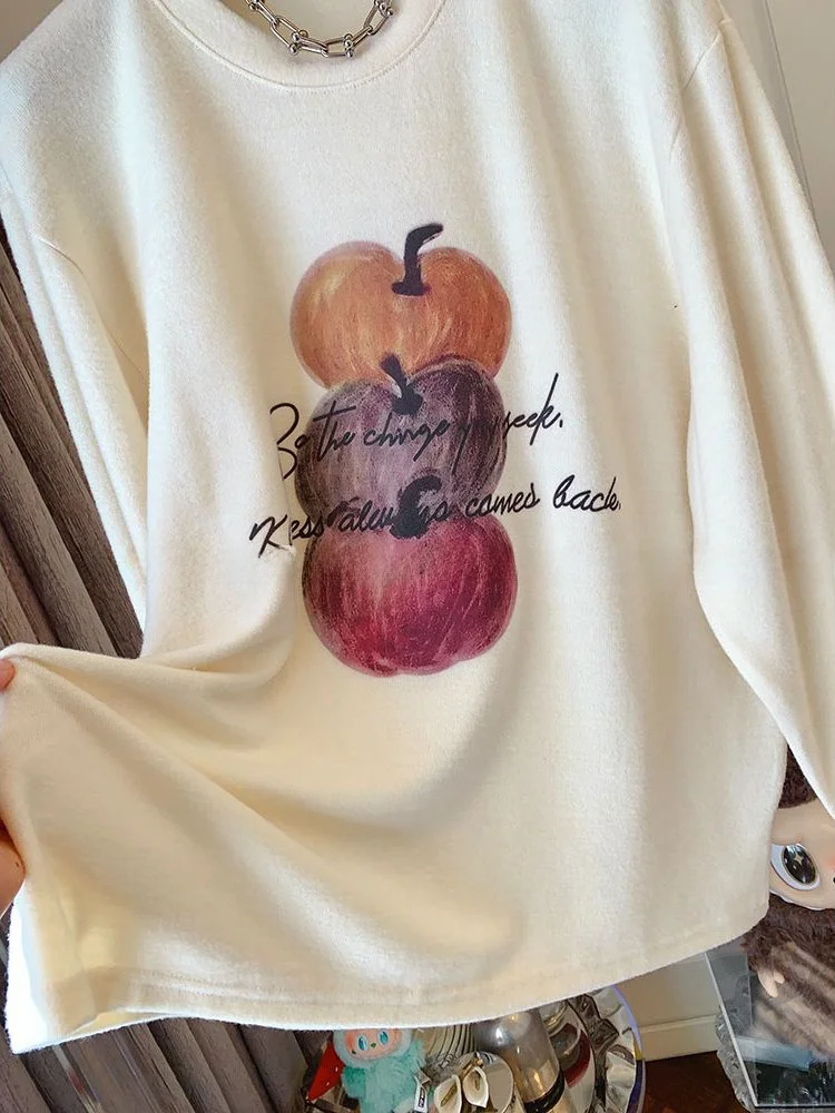 เสื้อยืดพิมพ์ลายพิเศษ ไซส์ใหญ่ 300 นิ้ว แขนยาว ทรงหลวม สไตล์ลำลอง สำหรับผู้หญิงอ้วน แฟชั่นทันสมัย