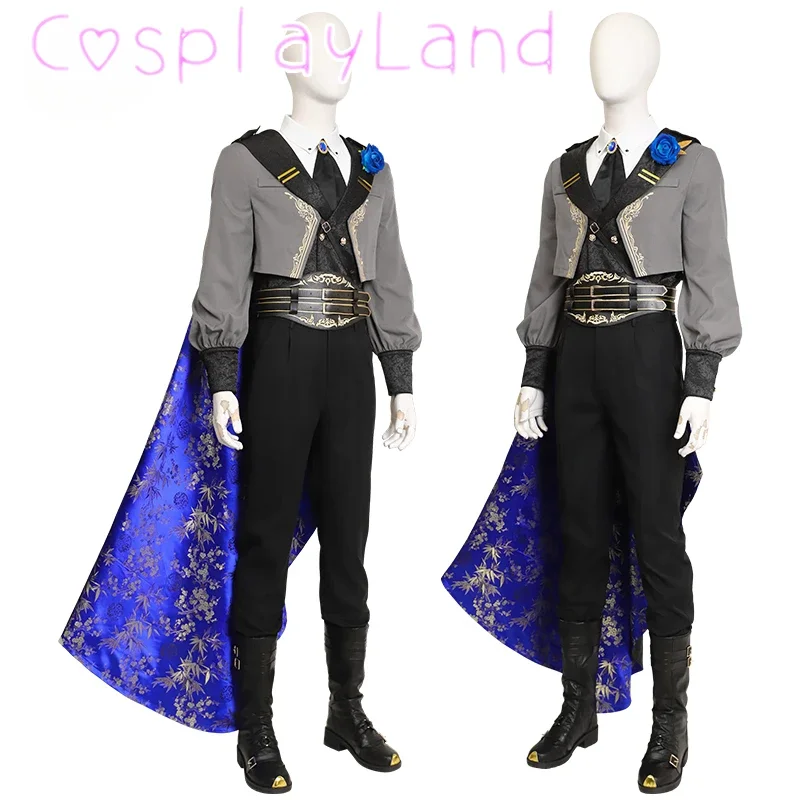 FF Sephiroth Cosplay Costume Blue Rose Thorn Night Outfit Halloween Christmas Comic Con Party Men Suit Custom Size Full Uniform