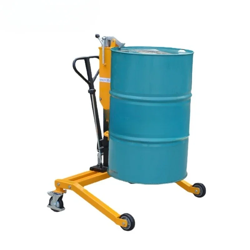 

Hand push hydraulic oil drum truck 200L wide leg manual oil drum car scale weighing