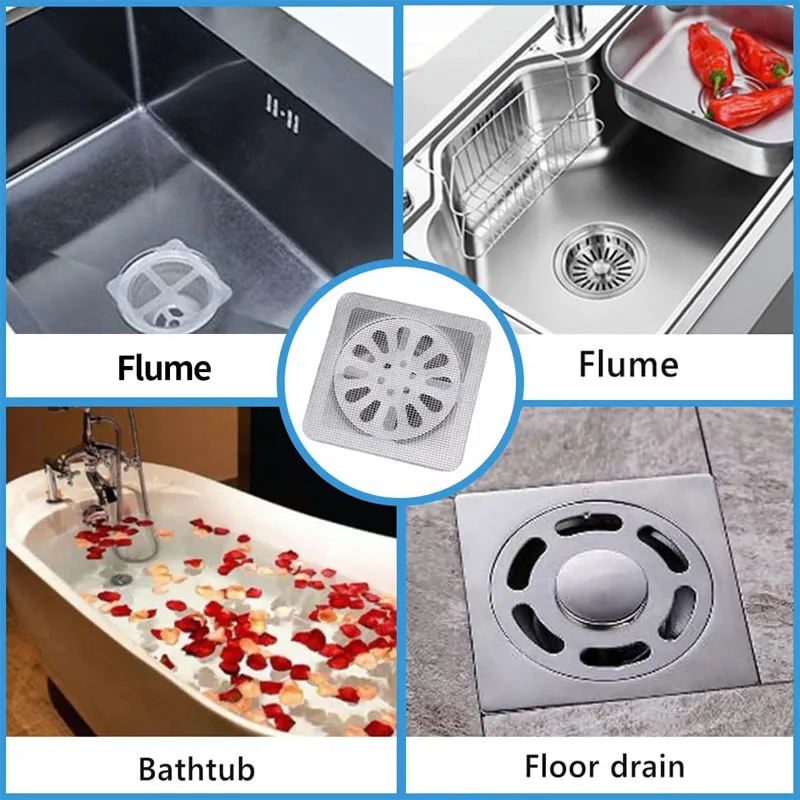 1-3 рулона, вырезной слив для душа, ловушка для волос, самоклеящиеся наклейки для слива в пол, одноразовые сетчатые фильтры для раковины для ванной
