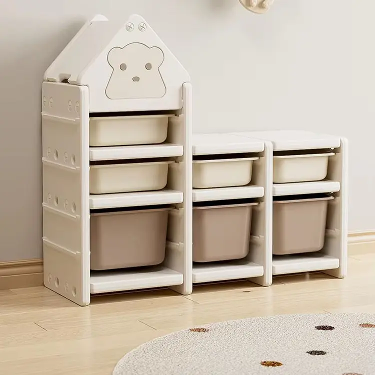 Children's Indoor Playground Furniture Living Room Cabinets Bookshelf Toy Storage Organizer Kindergarten Storage Cabinet for Kid
