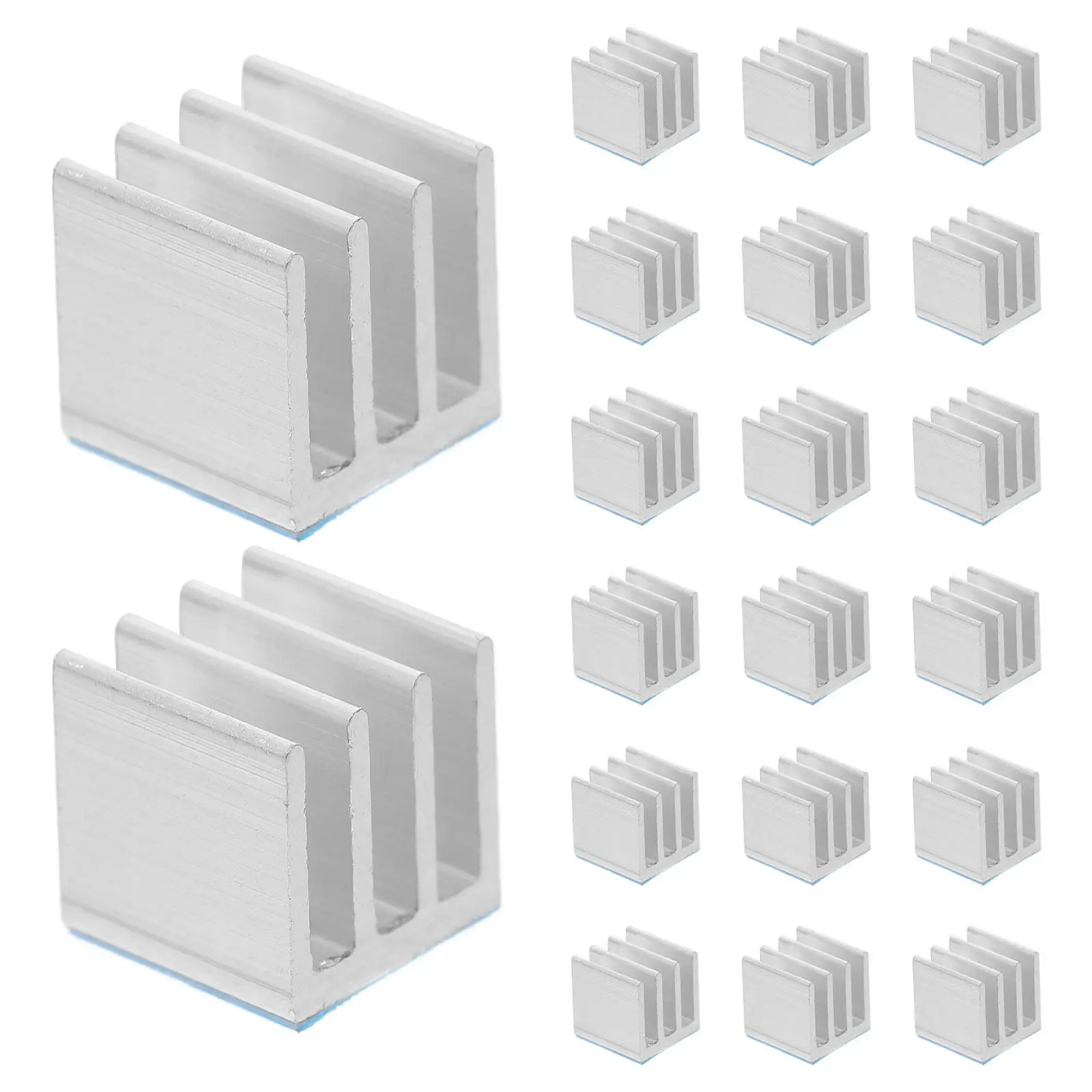 20Pcs Universal Aluminum Heatsink Block Adhesive Cooling Fin Compact Heatsink Replacement Cooler Fin DIY Supply