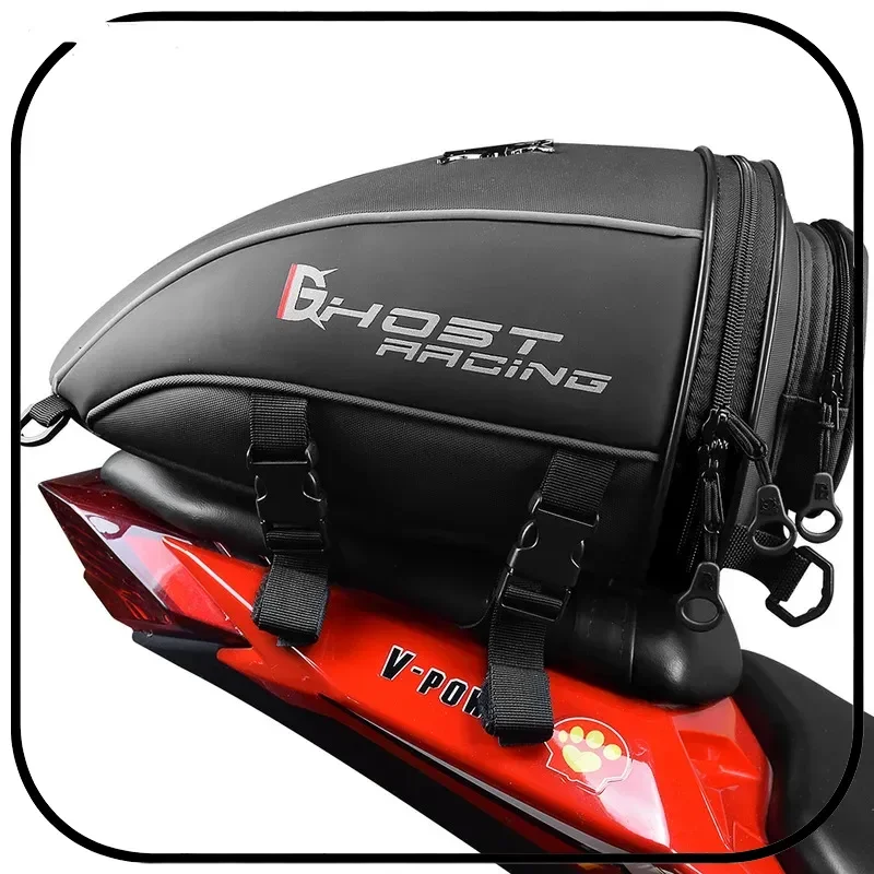 

PU Leather Quick Release Motorcycle Tail Saddle Rear Seat Bag Backpack Shoulder Bag For Motorbike Rider Travel Riding