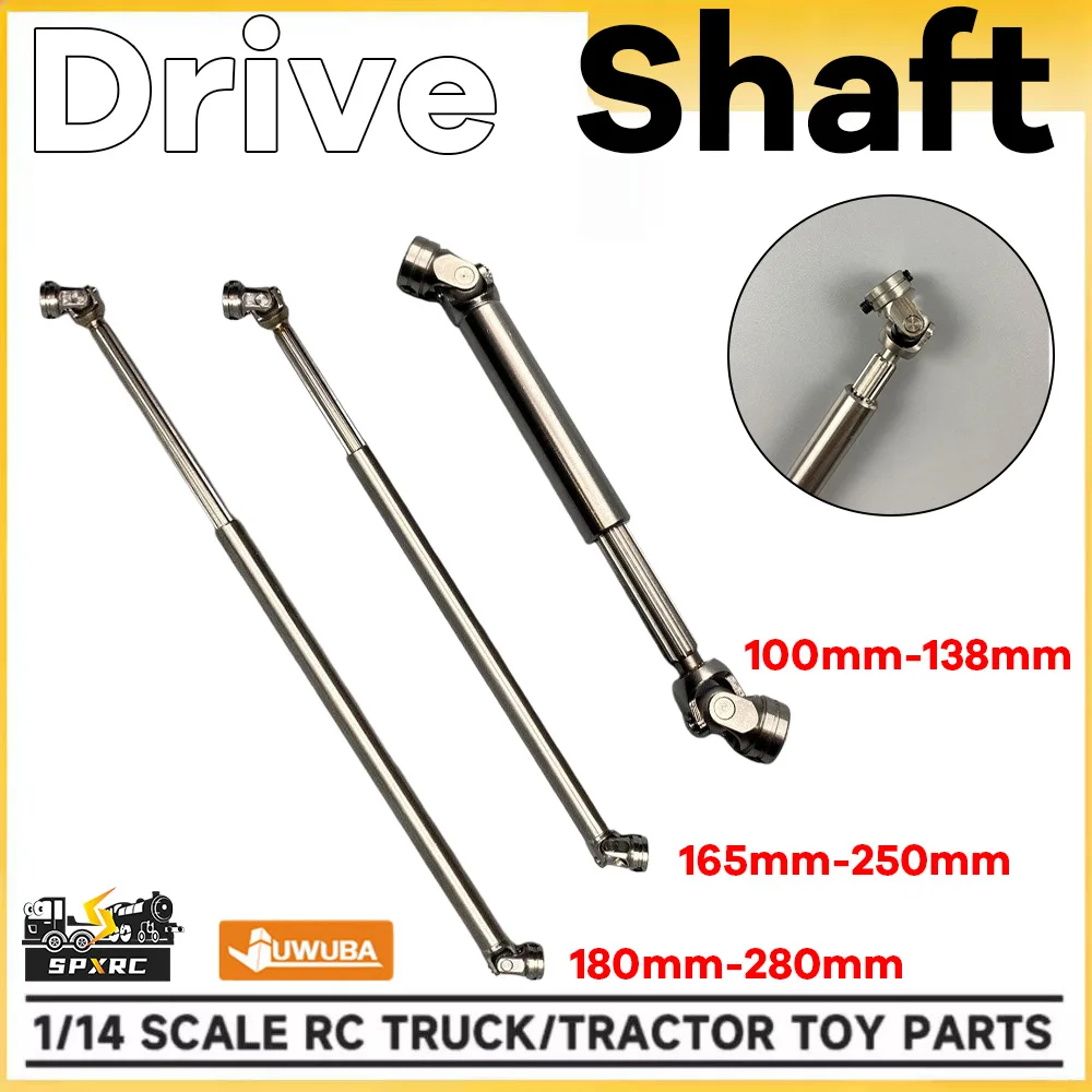 Drive Shaft Transmission Shaft 44mm-49mm 80mm-100mm For 1/14 Tamiyaa RC Truck Tipper Tractor Climbing Car JUWUBA Toy Model Parts