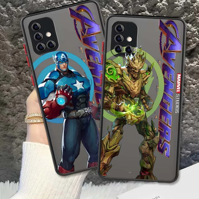 

Super Marvel Hero Anime For Samsung A73 A72 A71 A55 A54 A53 A52 A51 A35 A25 A15 A14 5G Frosted Translucent Phone Case