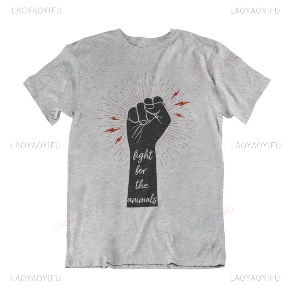 Animal Friendly Vegan T-Shirt Fight for The Animals Men Women Unisex Clothing Eco-Friendly Slogan Tee Vegetarianism Gift Tops