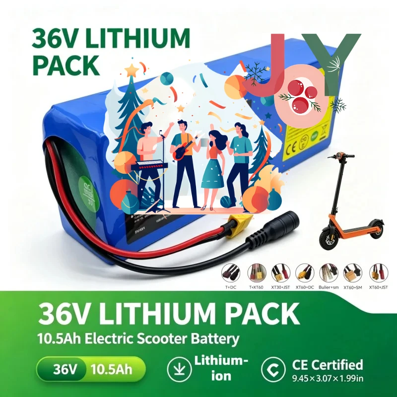 Ipega JC036‑H 36V 10.5Ah 10S2P Lithium Battery Pack Multiple Plugs Replacement Battery For Electric Scooter