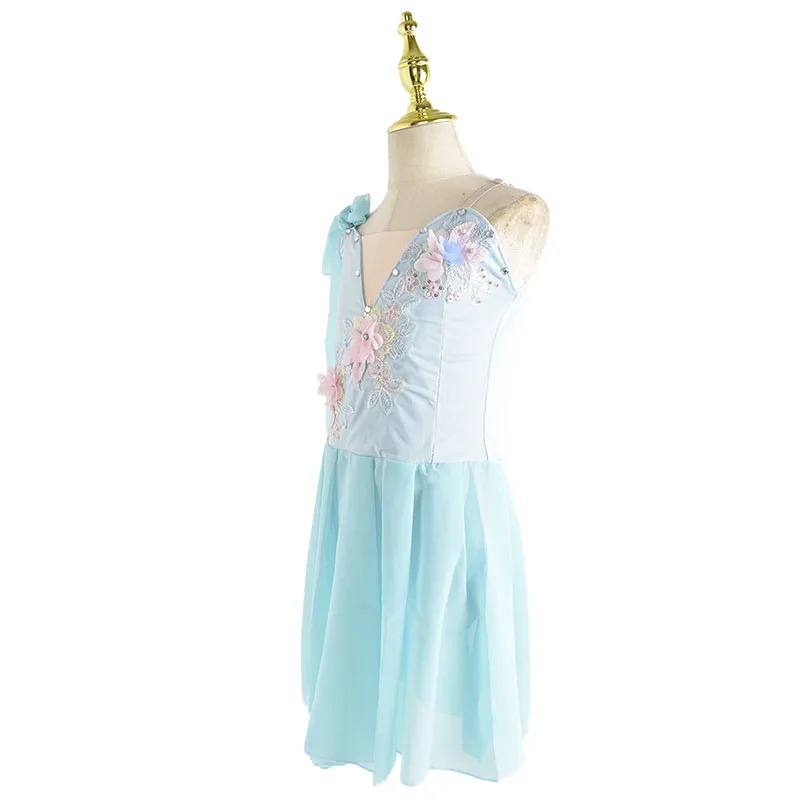 Children Ballet Dress Girls Pink Blue White Chiffon Classical Leotard Ballet Dress For Kids Modern Dance Chinese Sling Dress