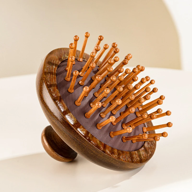 Air Cushion Comb Scalp Therapy Massage Comb Scalp Head Caring Natural Sandalwood Circular Tooth Guasha Scraping Body Massager