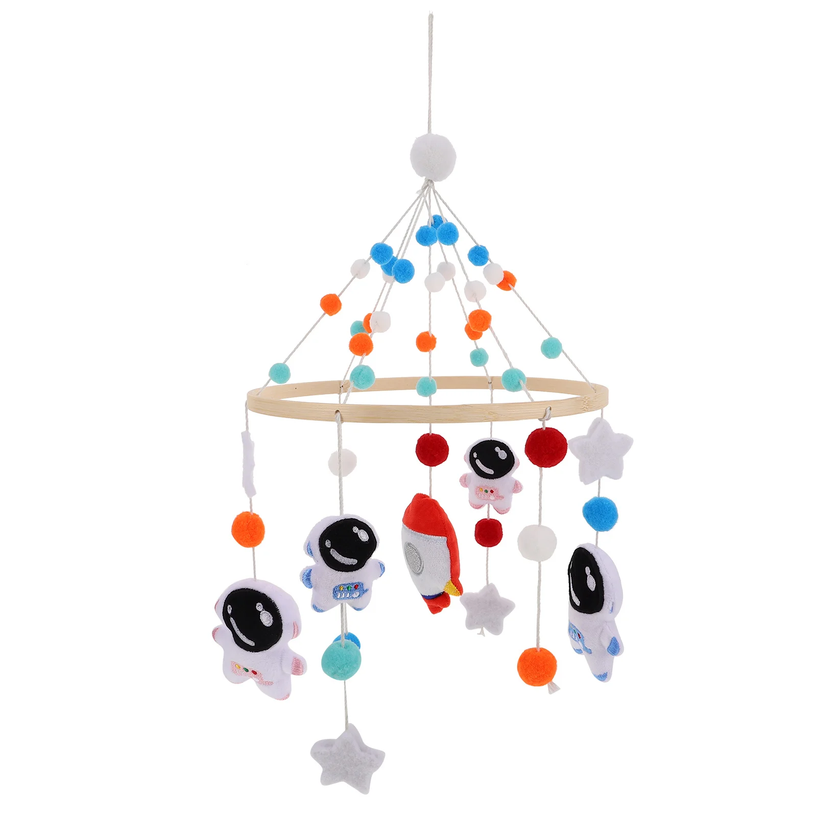 

Handmade Infant Mobile Crib Hanging Mobile Astronaut Rocket Space Theme Soothing Sleep Bed Bell Cot Accessories