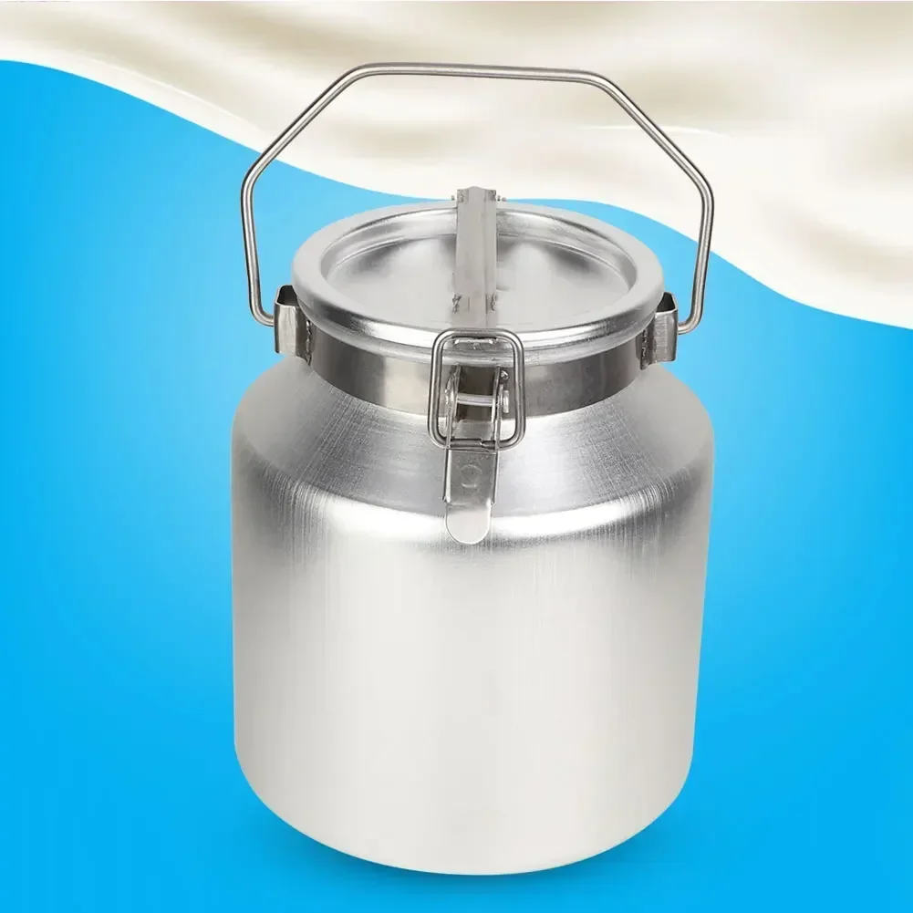 5L Aluminum Alloy Transportable Milk Fermentation Barrel Bucket Can With Handle Container Storage Oil Milk Rice Barrel