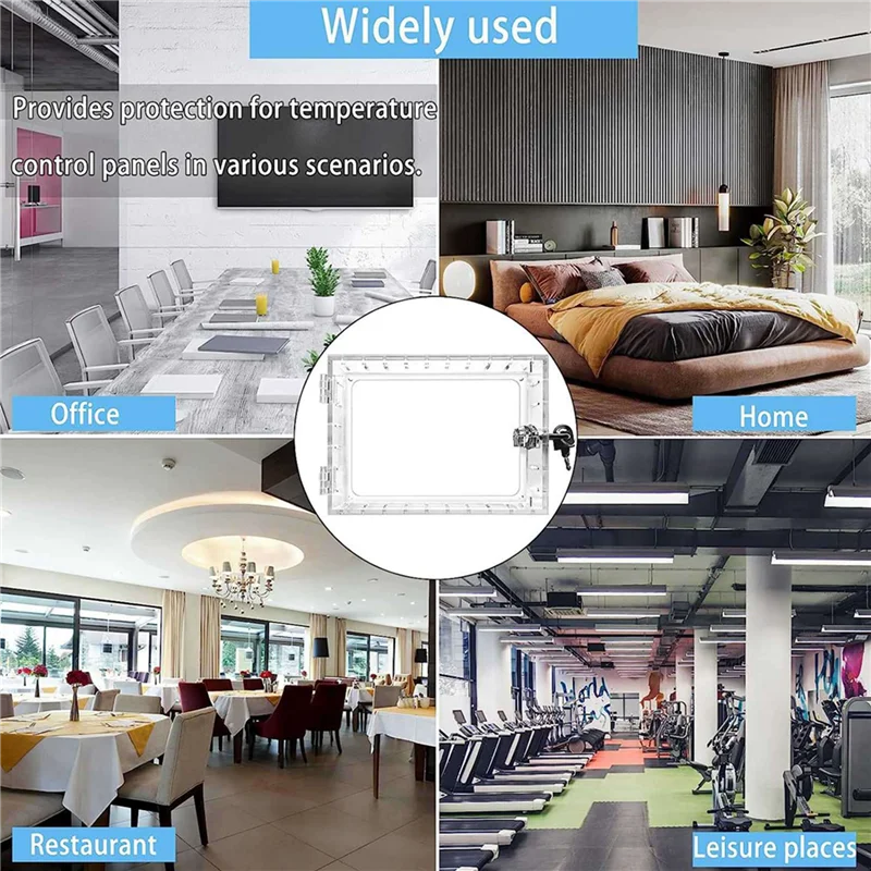 

AB41-2X Универсальный замок для термостата с ключом, прозрачная защита термостата для настенного термостата, 5 дюймов Hx4,72 дюйма Wx1,65 дюйма D