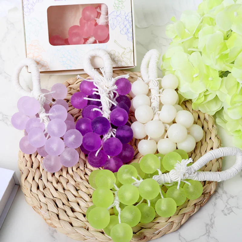 

Handmade Crystal Grape Soap Cleans Skin Care Soap Reduce Roughness Dullness Fine Line Essential Oil Soap Simulation Grape Soap