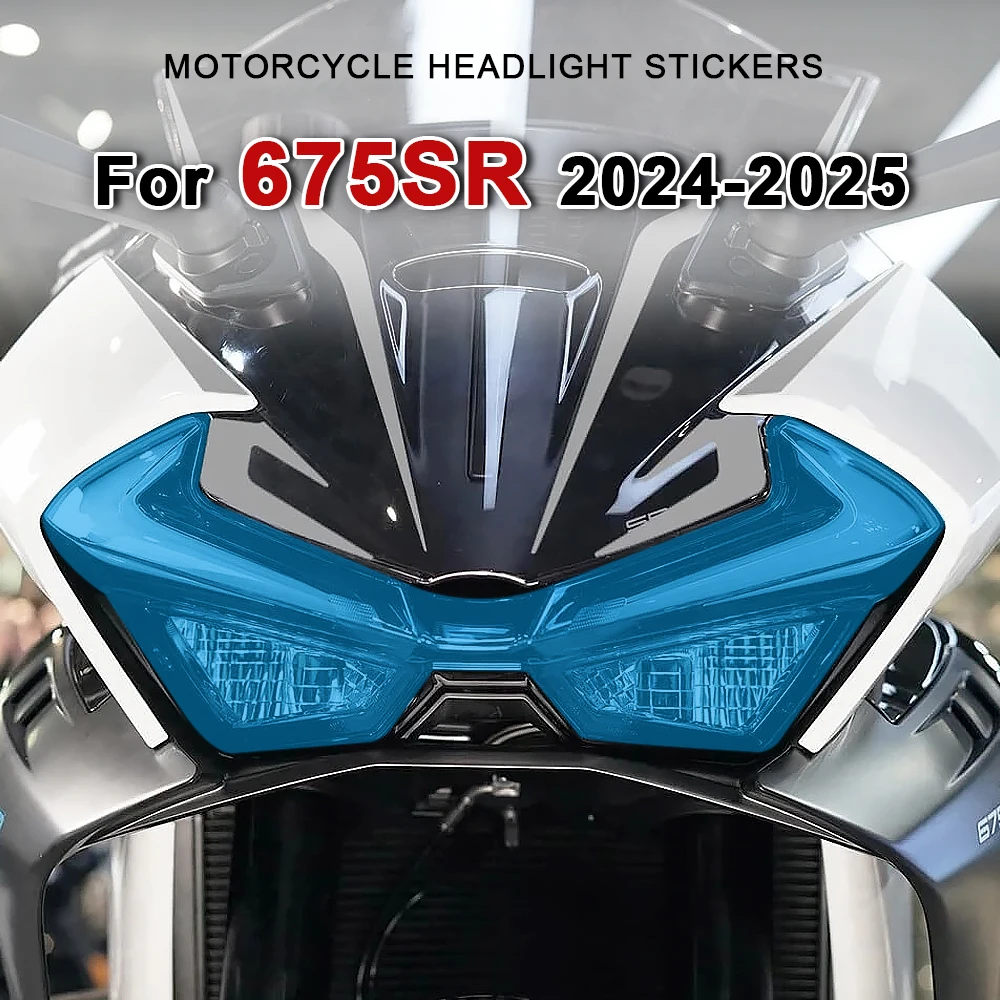 Motorcycle Headlight Protective Stickers For CFMoto 675SR-R 675SR 675 SR 2024 2025 Clear Headlamp Decal Modification Accessories