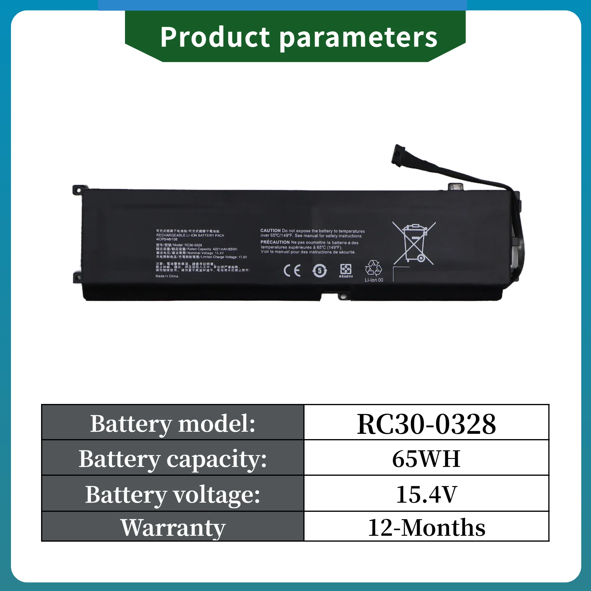 Factory Direct! RC30-0328 Laptop Battery for Razer Blade 15 2020 RZ09-0328 RZ09-03304x RZ09-03305x RZ09-0330x