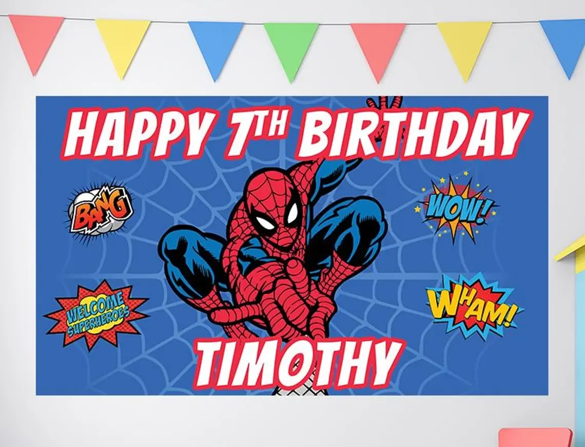 

Spiderman Background Custom Name Spidey And His Amazing Friend Poster Kid Boy Birthday Gift Baby Shower Photozone Decor Backdrop