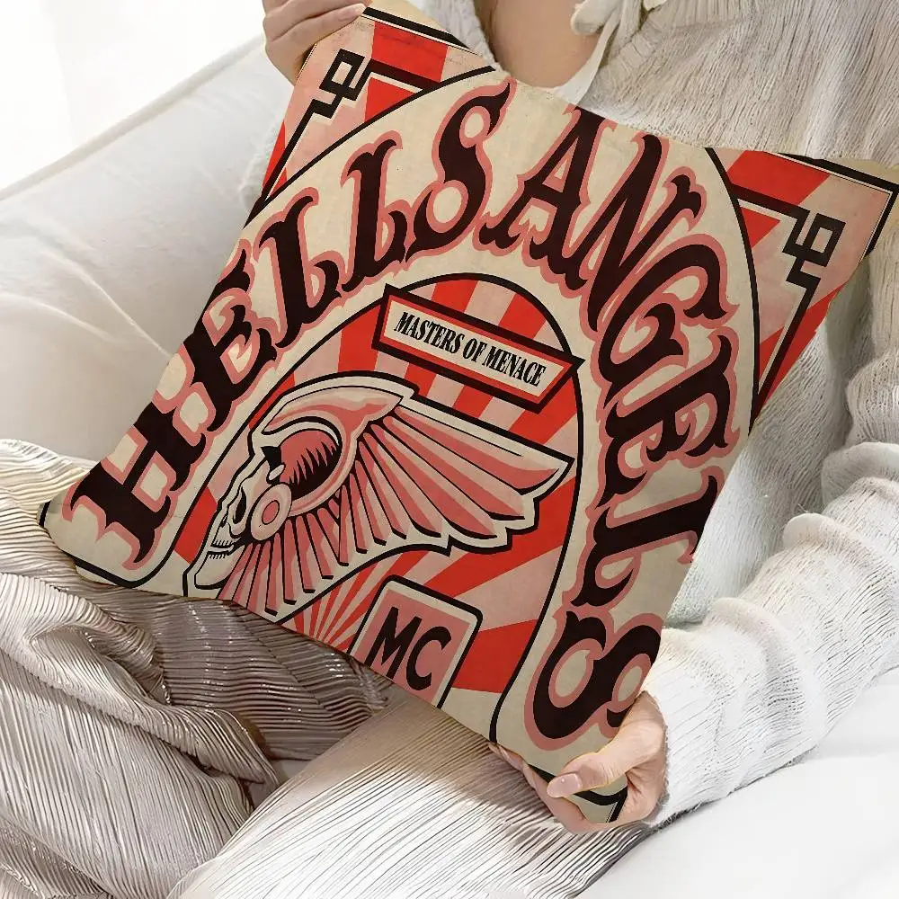 H-Hells Angels Cushion Cover Polyester Sofa Cushions Decorative Throw Pillows Home Decoration Pillowcover