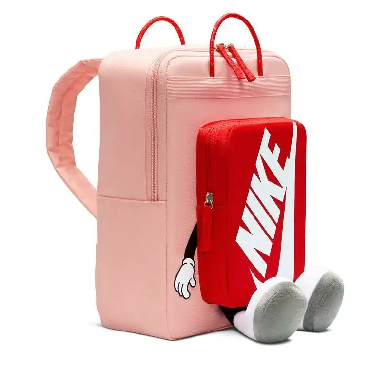 Y Nk Boxy Bkpk Nike Backpack for Kidsren with Contrasting Color Design, Cartoon Cute, Versatile, Adjustable Shoulder Straps, Fabric in Orange and Pink Hm9973-800