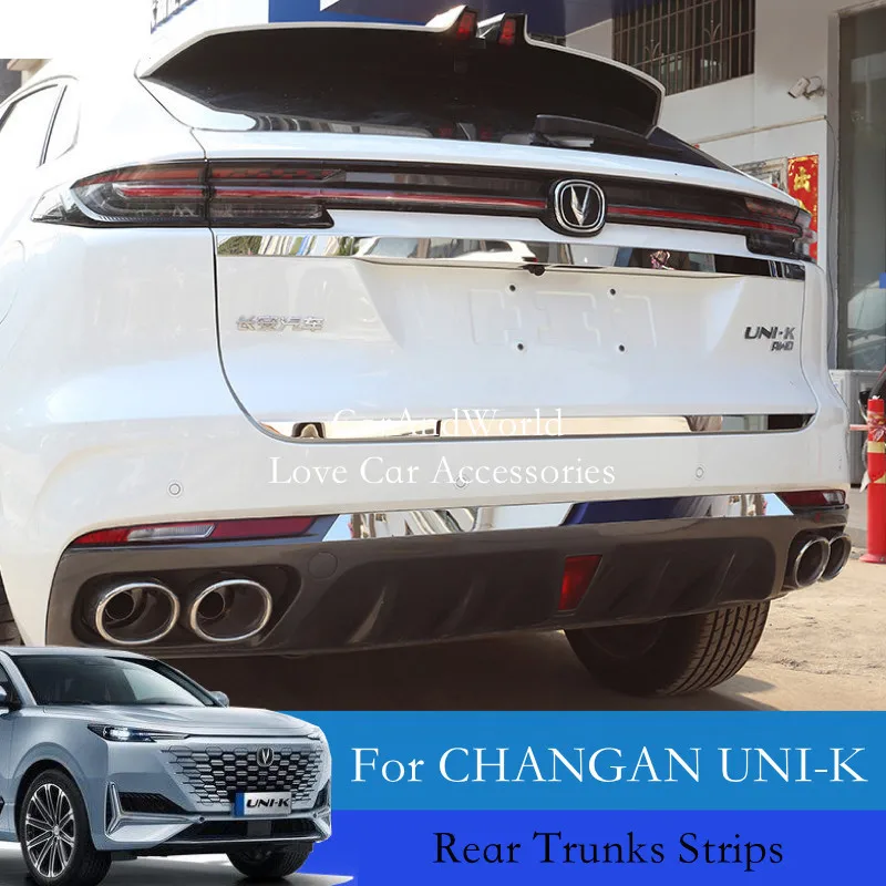 Stainless Steel Front Rear Bumper Strips Tail Door Trunks Protector Trims Cover Car Accessories For Changan UNIK UNI-K 2021-2025