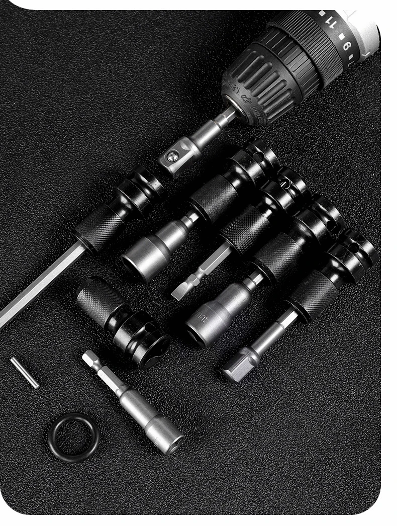 Quick Release 1/2-Inch Square Drive to 1/4-Inch Impact Hex Socket Adapter Converter Chuck Adaptor for Impact and Ratchet Wrench