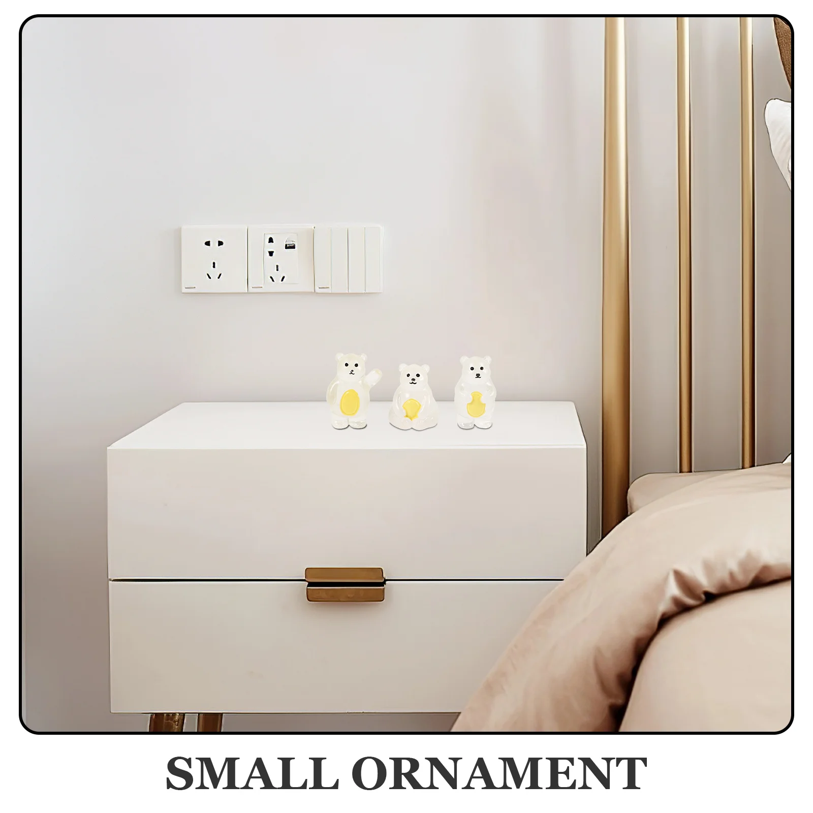 

20 Pcs Bear Luminous Ornaments Animal Figurines Statue Decoration Resin Compact