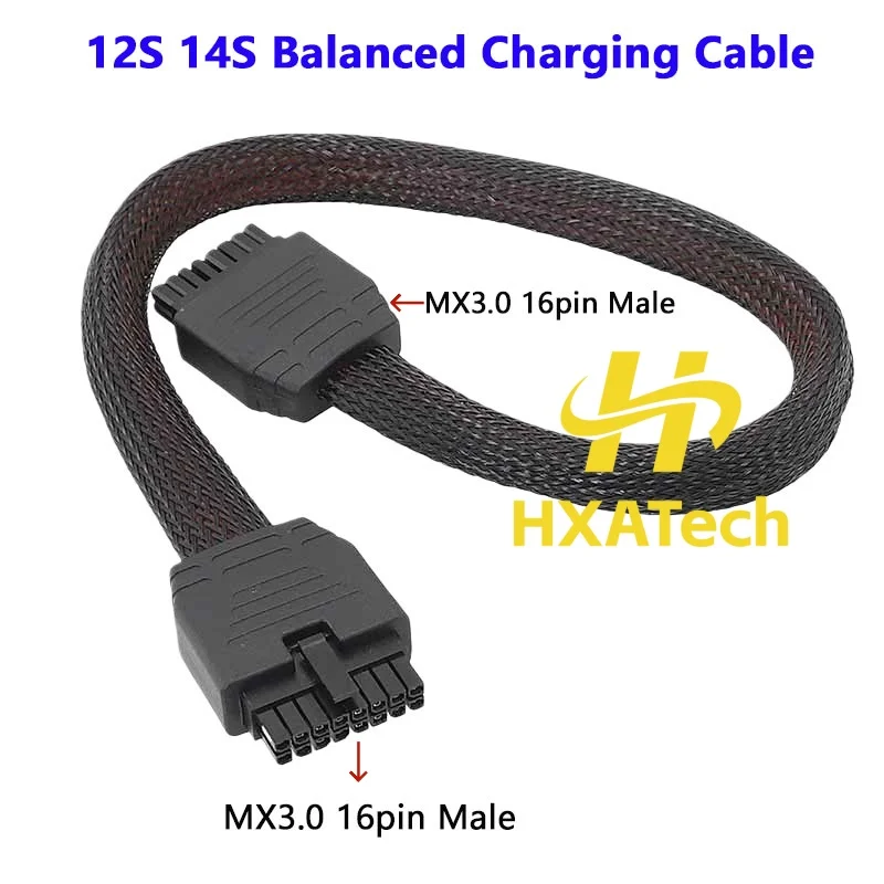 

HXATech- High Quality 16pin to 16pin male to male Connector Cable 12S 14S Lithium Battery Balance Line for Yonghang Sky Charger