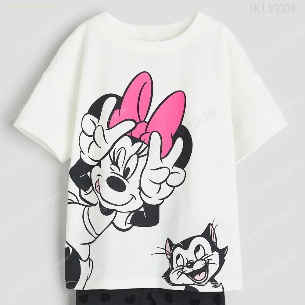 

Minnie Mouse T Shirt Girls Boys Man Short Sleeve Cartoon Mickey Tee Shirt Men Women Top Family Clothes
